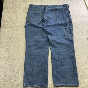 Dickies Carpenter Jeans Mens 44x30 Blue Relaxed Fit Utility Work Pants Denim EUC